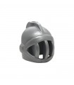 Flat Silver Minifigure, Headgear Helmet Castle with Fixed Face Grille