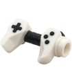 White Minifig, Utensil Game Controller, Holes on Sides for Bar with Black Buttons and Center Handle Pattern