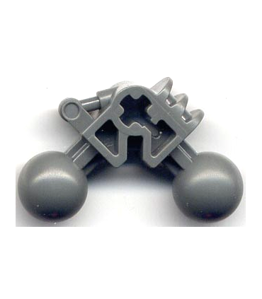 Dark Bluish Gray Bionicle Ball Joint 3 x 3 x 2 90 Degree with 2 Ball Joints and Axle Hole