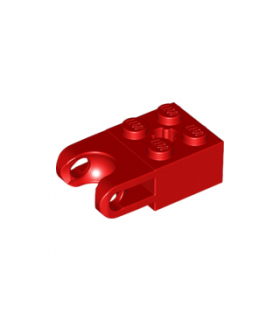 Red Technic, Brick Modified 2 x 2 with Ball Receptacle Wide and Axle Hole