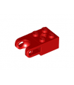 Red Technic, Brick Modified 2 x 2 with Ball Receptacle Wide and Axle Hole