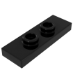 Black Plate, Modified 1 x 3 with 2 Studs (Double Jumper)