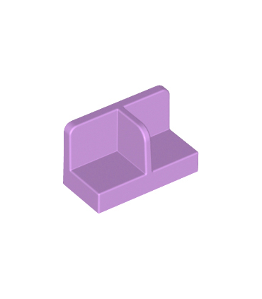 Medium Lavender Panel 1 x 2 x 1 with Rounded Corners and Center Divider