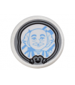White Road Sign 2 x 2 Round with Clip with Mirror with Man in Dark Bluish Gray Frame Pattern (Sticker) - Set 41067