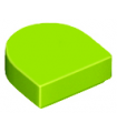 Lime Tile, Modified 1 x 1 Half Circle Extended (Stadium)