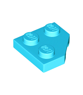 Medium Azure Wedge, Plate 2 x 2 Cut Corner