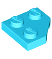 Medium Azure Wedge, Plate 2 x 2 Cut Corner
