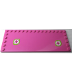 Dark Pink Tile, Modified 6 x 16 with Studs on Edges with Two Magenta Crosses with Lime Border Pattern (Stickers) - Set 41038