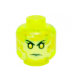 Trans-Neon Green Minifig, Head Alien Female Ghost with Yellowish Green Face and Sand Green Lips Pattern - Hollow Stud