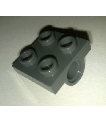 Dark Bluish Gray Plate, Modified 2 x 2 with Pin Hole