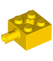 Yellow Brick, Modified 2 x 2 with Pin and Axle Hole