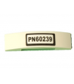 White Slope, Curved 4 x 1 Double with 'PN60239' License Plate Pattern (Sticker) - Set 60239