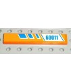 Orange Tile 1 x 6 with Blue Stripes and '60011' on White and Orange Background Pattern Left (Sticker) - Set 60011