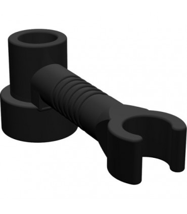 Black Bar 1 x 3 with Clip and Stud Receptacle