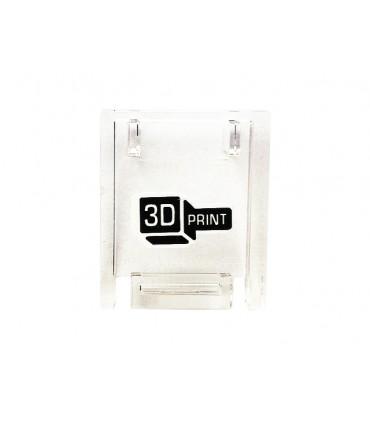 Trans-Clear Container, Box 2 x 2 x 2 Door with Slot with '3D PRINT' Pattern (Sticker) - Set 70418
