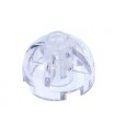 Trans-Clear Brick, Round 2 x 2 Dome Top - Hollow Stud with Bottom Axle Holder x Shape + Orientation