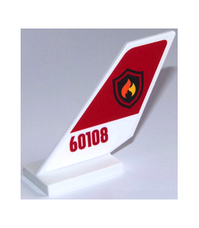 White Tail Shuttle with Fire Logo Badge on Red Background and Red '60108' on White Background on Both Sides (Stickers)