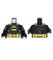 Black Torso Batman Logo in Yellow Oval with Muscles and Yellow Belt with Pockets Pattern / Black Arms / Black Hands