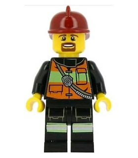 Fire - Reflective Stripe Vest with Pockets and Shoulder Strap, Dark Red Fire Helmet