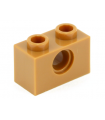 Medium Nougat Technic, Brick 1 x 2 with Hole