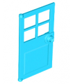 Medium Azure Door 1 x 4 x 6 with 4 Panes and Stud Handle
