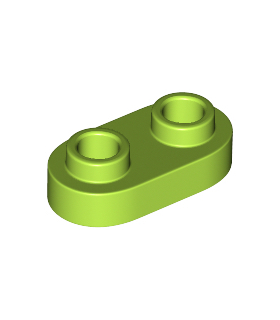 Lime Plate, Modified 1 x 2 Rounded with 2 Open Studs