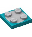 Dark Turquoise Turntable 2 x 2 Plate, Base with Light Bluish Gray Turntable 2 x 2 Plate, Top