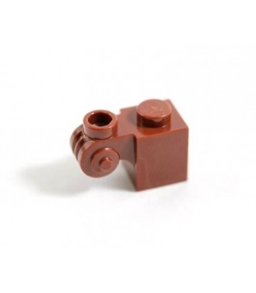 Reddish Brown Brick, Modified 1 x 1 with Scroll with Hollow Stud