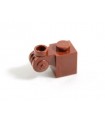 Reddish Brown Brick, Modified 1 x 1 with Scroll with Hollow Stud