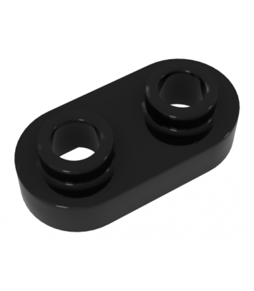 Black Plate, Modified 1 x 2 Rounded with 2 Open Studs