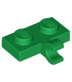 Green Plate, Modified 1 x 2 with Clip on Side (Horizontal Grip)