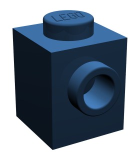 Dark Blue Brick, Modified 1 x 1 with Stud on 1 Side