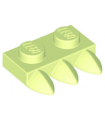 Yellowish Green Plate, Modified 1 x 2 with 3 Teeth (Claws)