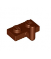 Reddish Brown Plate, Modified 1 x 2 with Bar Arm Up (Horizontal Arm 5mm)