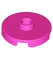 Dark Pink Tile, Round 2 x 2 with Open Stud