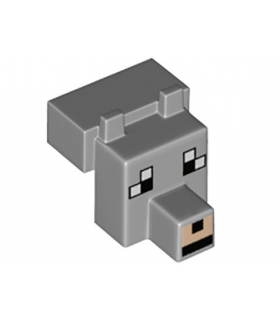 Light Bluish Gray Creature Head Pixelated