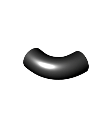 Black Brick, Round 1 x 1 d. 90 Degree Elbow - No Stud - Type 2 - Axle Hole