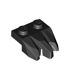 Black Plate, Modified 1 x 2 with 3 Claws / Rock Fingers