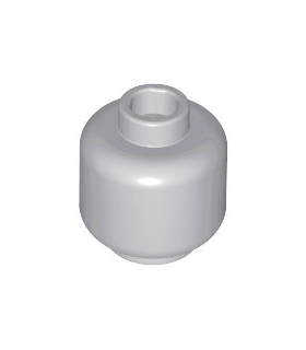 Light Bluish Gray Minifigure, Head (Plain) - Hollow Stud