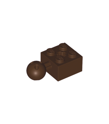 Dark Brown Technic, Brick Modified 2 x 2 with Ball and Axle Hole with 6 Holes in Ball