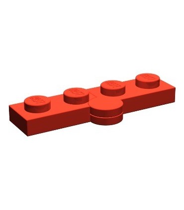 Red Hinge Plate 1 x 4 Swivel Top / Base Complete Assembly
