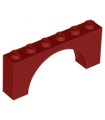 Dark Red Brick, Arch 1 x 6 x 2 - Medium Thick Top without Reinforced Underside