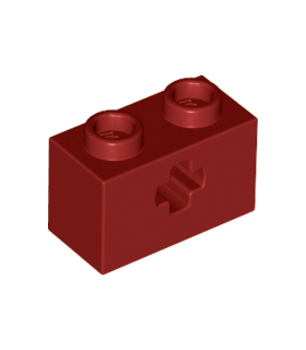 Dark Red Technic, Brick 1 x 2 with Axle Hole