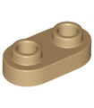 Dark Tan Plate, Modified 1 x 2 Rounded with 2 Open Studs