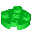 Bright Green Plate, Round 2 x 2 with Axle Hole