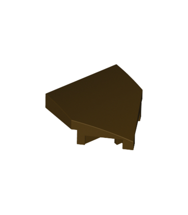 Dark Brown Wedge 2 x 2 Pointed with Stud Notches