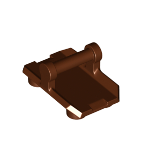 Reddish Brown Plate, Modified 2 x 3 Inverted with 4 Studs and Bar Handle on Bottom - Closed Ends