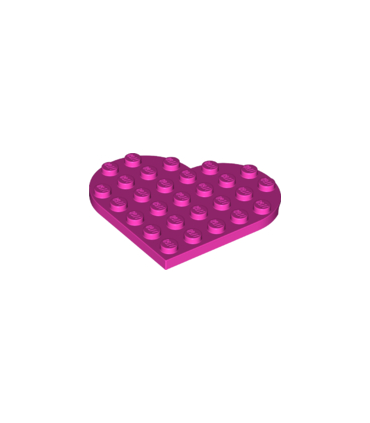 Dark Pink Plate, Round 6 x 6 Heart