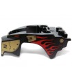 Black Flywheel Fairing Lion Shape with Gold Armor and Red Flames Pattern