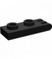 Black Hinge Plate 1 x 2 with 3 Fingers - Hollow Studs